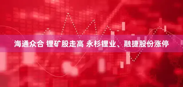 海通众合 锂矿股走高 永杉锂业、融捷股份涨停